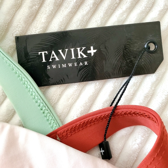 TAVIK+ BIKINI TOP SCOOP NECK COLOR BLOCKS SIZE LARGE - Picture 7 of 14
